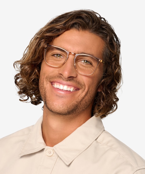 Vinyl Clear Brown Acetate, MetalEyeglass Frames for Men from EyeBuyDirect