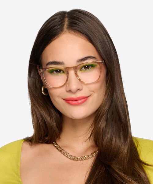 Vinyl Clear Brown Acetate-metalMontures de lunettes de vue pour Femmes d'EyeBuyDirect