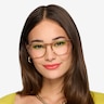 Vinyl Clear Brown Acetate-metalMontures de lunettes de vue pour Femmes d'EyeBuyDirect