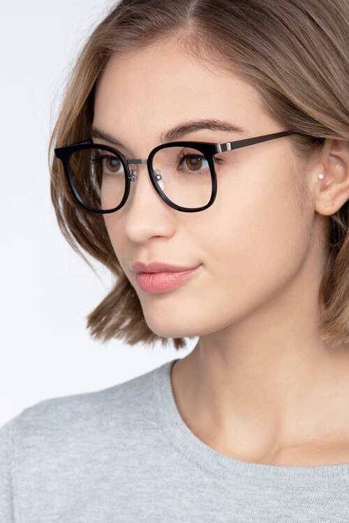 Rotem Black Acetate-metalEyeglass Frames for Women from EyeBuyDirect