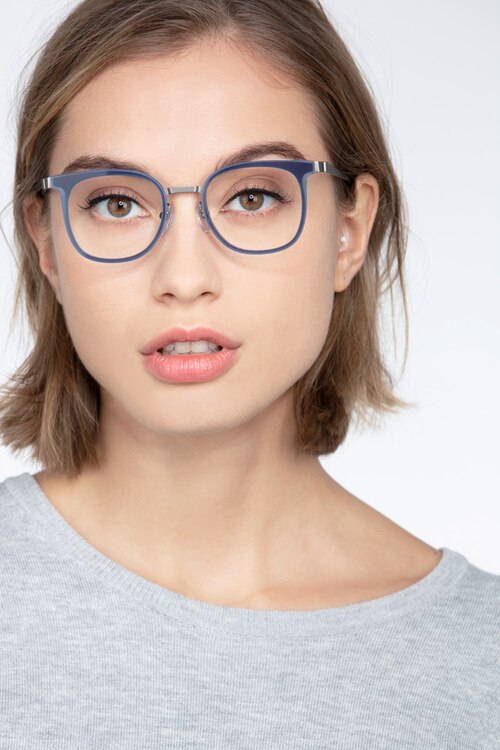 Rotem Navy Acetate-metalEyeglass Frames for Women from EyeBuyDirect