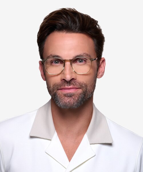 Savvy Clear Gray Acetate-metalEyeglass Frames for Men from EyeBuyDirect