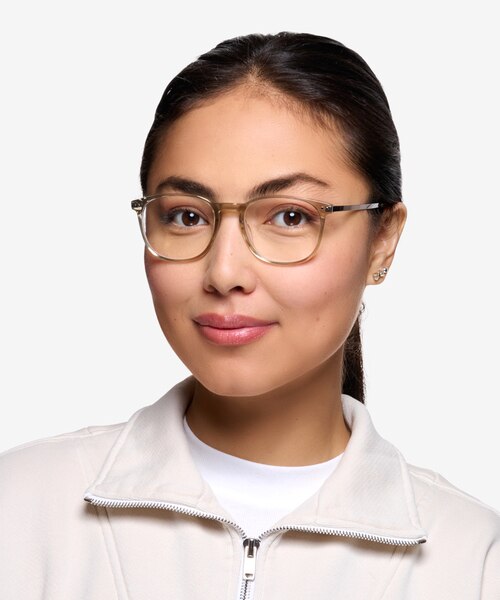Savvy Clear Gray Acetate-metalEyeglass Frames for Women from EyeBuyDirect