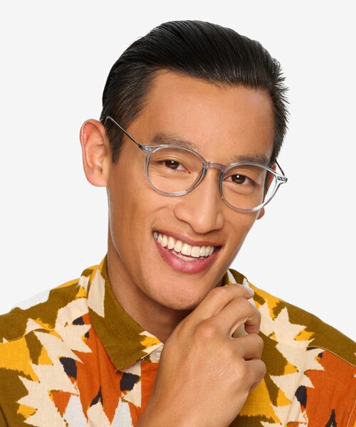 Amity Blue Plastic-metalEyeglass Frames for Men from EyeBuyDirect