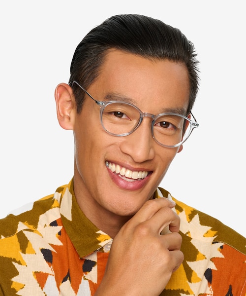 Amity Blue Plastic, MetalEyeglass Frames for Men from EyeBuyDirect