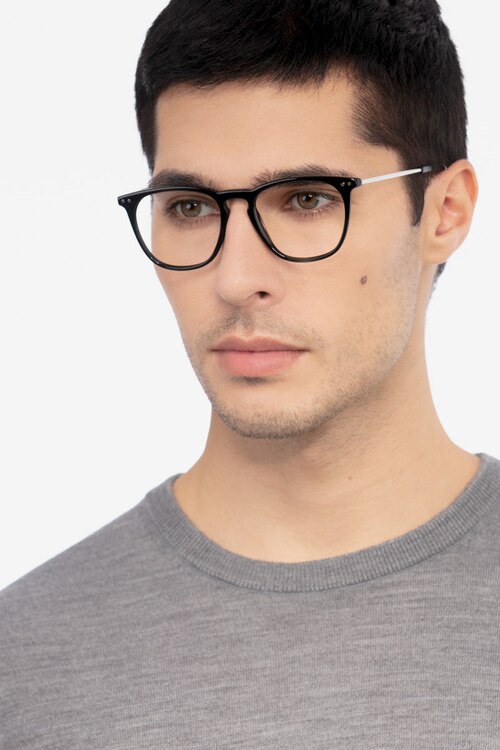 Distance Black Acetate-metalEyeglass Frames for Men from EyeBuyDirect