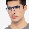 Distance Blue Acetate-metalEyeglass Frames for Men from EyeBuyDirect
