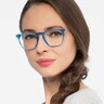 Distance Blue Acetate-metalEyeglass Frames for Women from EyeBuyDirect