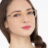 Traveller Clear Melon Acetate-metalEyeglass Frames for Women from EyeBuyDirect
