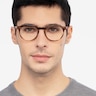 Traveller Brown Striped Acetate-metalEyeglass Frames for Men from EyeBuyDirect