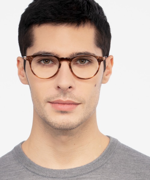 Traveller Brown Striped Acetate, MetalEyeglass Frames for Men from EyeBuyDirect