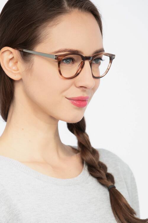 Brown Striped Traveller -  Acetate-metal Lunettes de vue