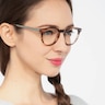 Traveller Brown Striped Acetate-metalEyeglass Frames for Women from EyeBuyDirect