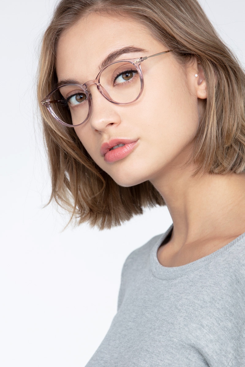 mauve eyeglasses