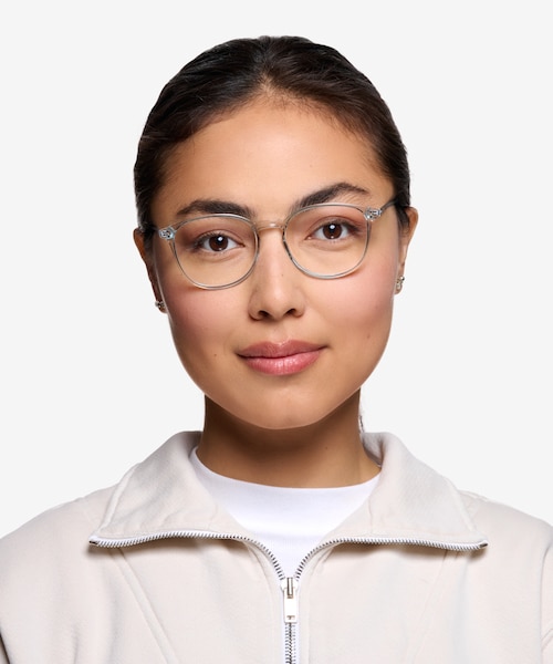 Spoken Clear Blue Plastic, MetalEyeglass Frames for Women from EyeBuyDirect