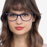 Clarity Blue Plastic-metalEyeglass Frames for Women from EyeBuyDirect