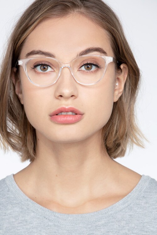 Trendy Cat Eye Glasses Non-Prescription Clear Frame Glasses for Women Men
