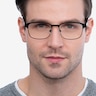 Meta Noir Acetate-metalMontures de lunettes de vue pour Hommes d'EyeBuyDirect