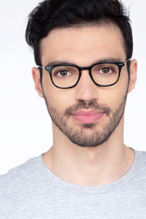 Candor Black Acetate-metalEyeglass Frames for Men from EyeBuyDirect