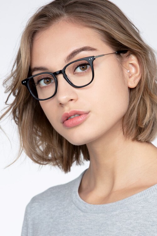 Candor Black Acetate-metalEyeglass Frames for Women from EyeBuyDirect