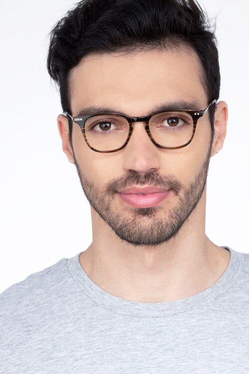 Candor Striped AcetateEyeglass Frames for Men from EyeBuyDirect