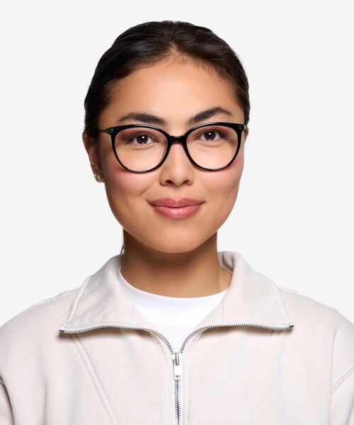 Attitude Black Acetate-metalEyeglass Frames for Women from EyeBuyDirect