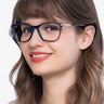 Field Navy Acetate-metalEyeglass Frames for Women from EyeBuyDirect