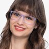 Plaza Purple Striped Acetate-metalEyeglass Frames for Women from EyeBuyDirect