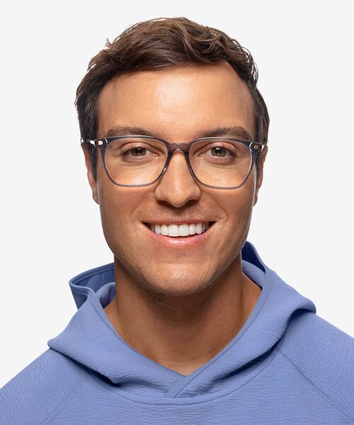 Plaza Gray Acetate-metalEyeglass Frames for Men from EyeBuyDirect