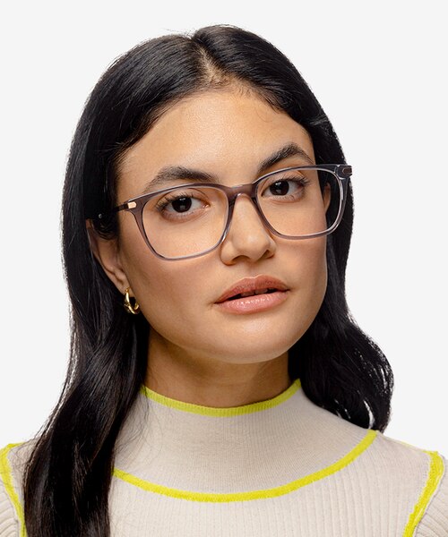 Plaza Gray Acetate-metalEyeglass Frames for Women from EyeBuyDirect