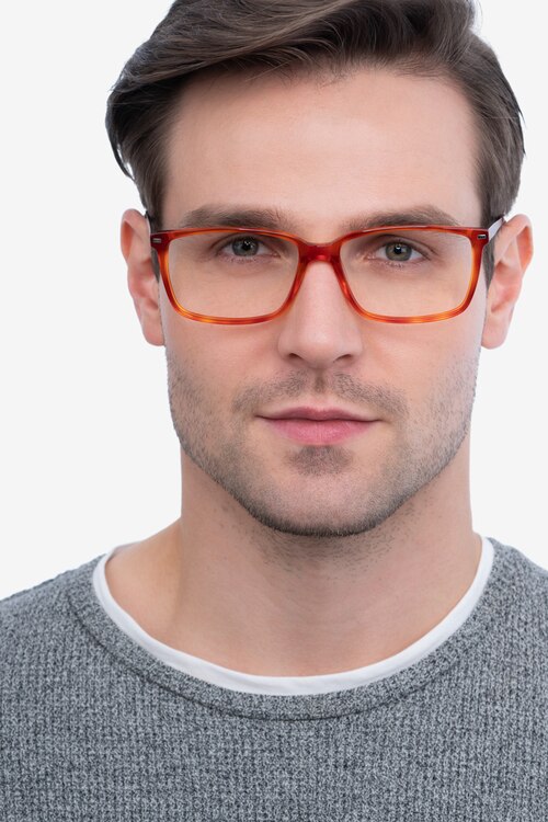 Hayday Blood Orange Acetate-metalEyeglass Frames for Men from EyeBuyDirect