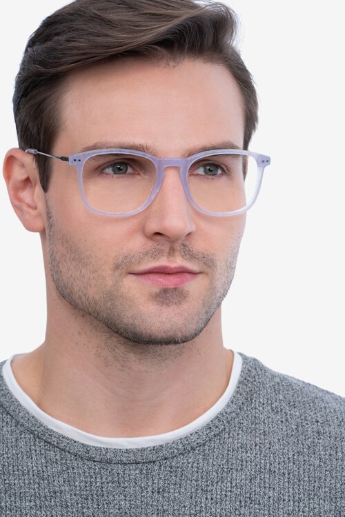 Ratio Purple Striped Acetate-metalMontures de lunettes de vue pour Hommes d'EyeBuyDirect