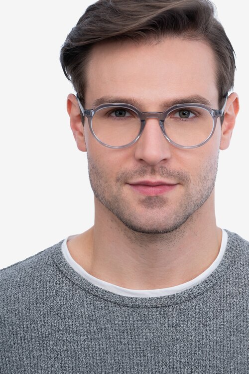 The Cycle Gray Acetate-metalEyeglass Frames for Men from EyeBuyDirect