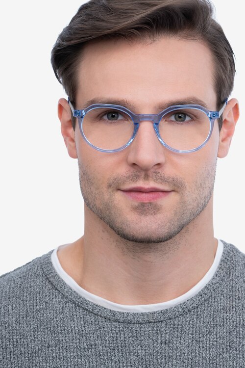 The Cycle Blue Acetate-metalEyeglass Frames for Men from EyeBuyDirect