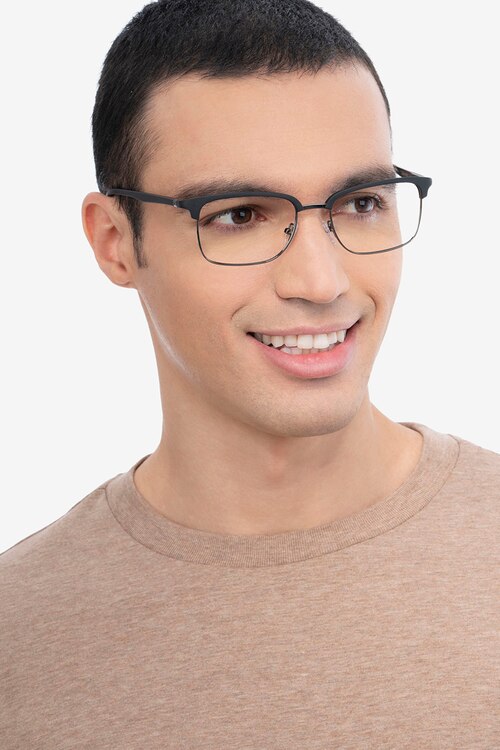 Osten Black Plastic-metalEyeglass Frames for Men from EyeBuyDirect