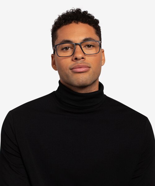 Simon Navy Plastic-metalEyeglass Frames for Men from EyeBuyDirect