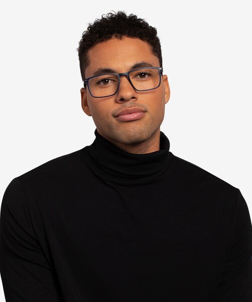 Simon Blue Plastic-metalEyeglass Frames for Men from EyeBuyDirect