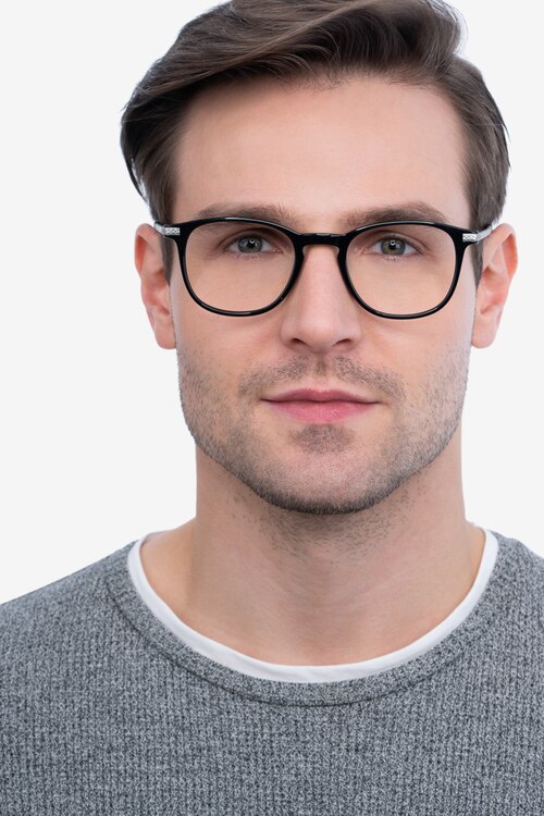 Toulouse Black Acetate-metalEyeglass Frames for Men from EyeBuyDirect