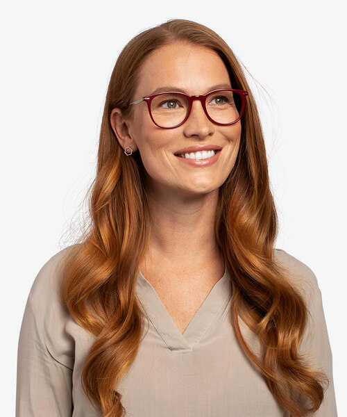 Ninah Burgundy Acetate-metalEyeglass Frames for Women from EyeBuyDirect