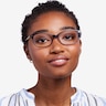 Vanda Blue Acetate-metalEyeglass Frames for Women from EyeBuyDirect