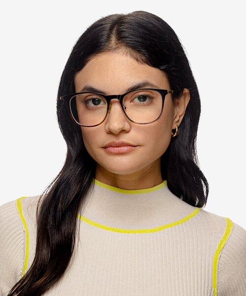 Walker Black Brown Acetate-metalMontures de lunettes de vue pour Femmes d'EyeBuyDirect