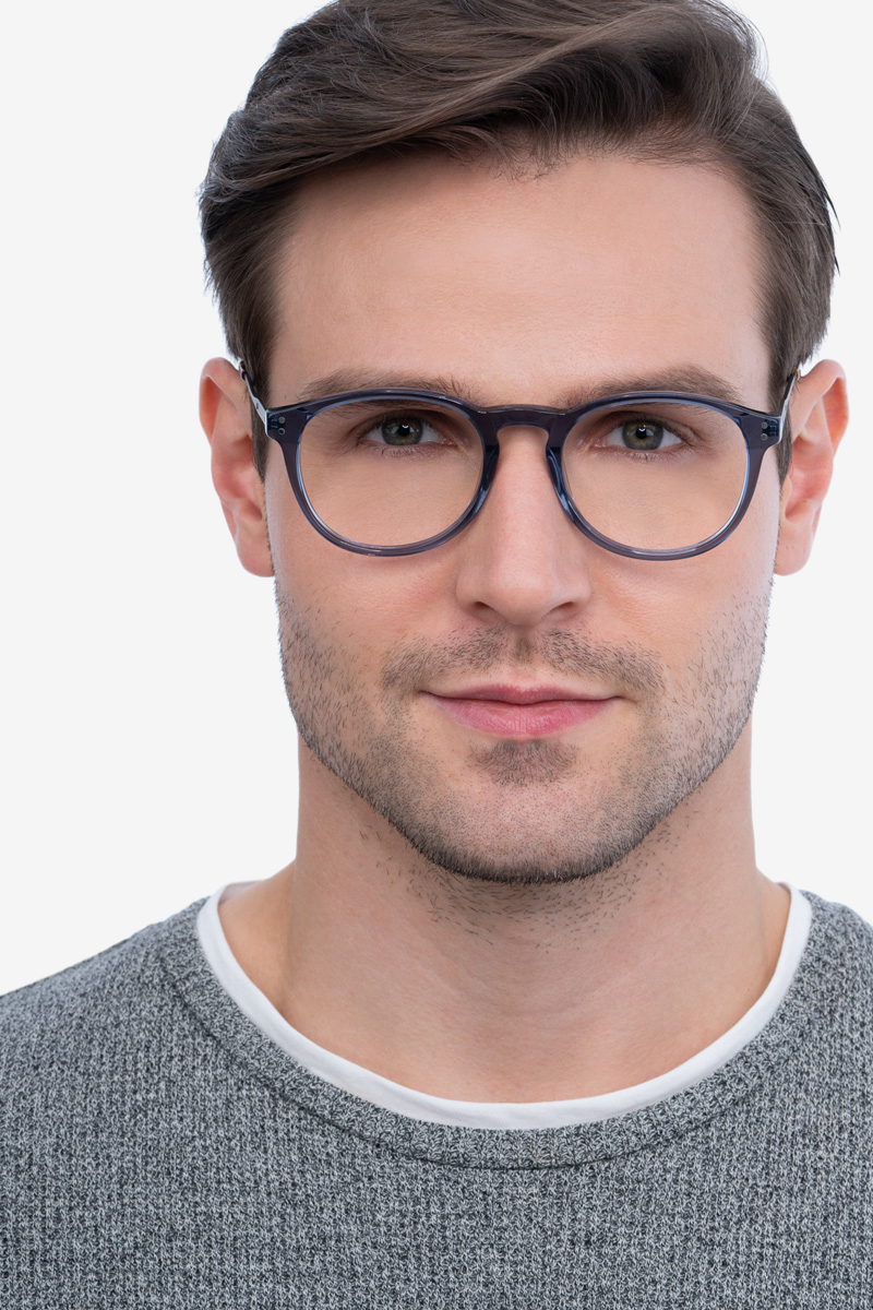 Akio Round Gray Full Rim Eyeglasses | Eyebuydirect