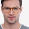 Akio Yellow Acetate-metalEyeglass Frames for Men from EyeBuyDirect