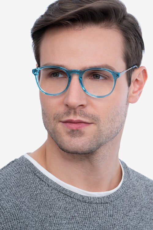 Akio Blue Acetate-metalEyeglass Frames for Men from EyeBuyDirect