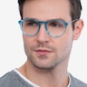 Akio Blue Acetate-metalEyeglass Frames for Men from EyeBuyDirect
