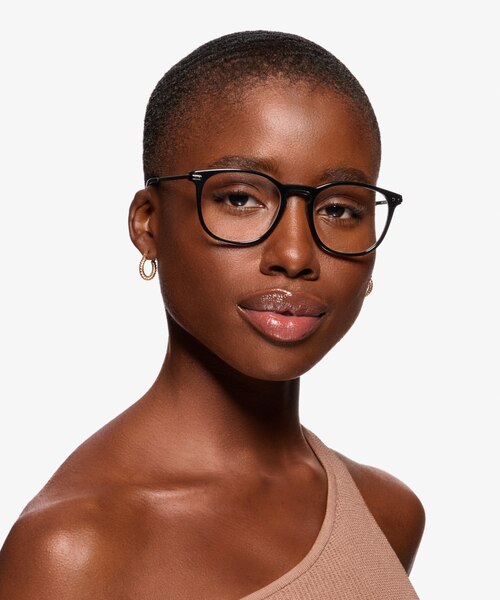 Villeneuve Black Acetate-metalEyeglass Frames for Women from EyeBuyDirect