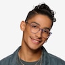 Villeneuve Blue Acetate-metalEyeglass Frames for Men from EyeBuyDirect