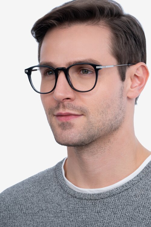 Giverny Gris Acetate-metalMontures de lunettes de vue pour Hommes d'EyeBuyDirect