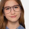 Vibes Clear Gray Acetate, MetalEyeglass Frames for Women from EyeBuyDirect