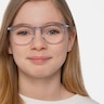 Snap Clear Blue Acetate-metalEyeglass Frames for Women from EyeBuyDirect